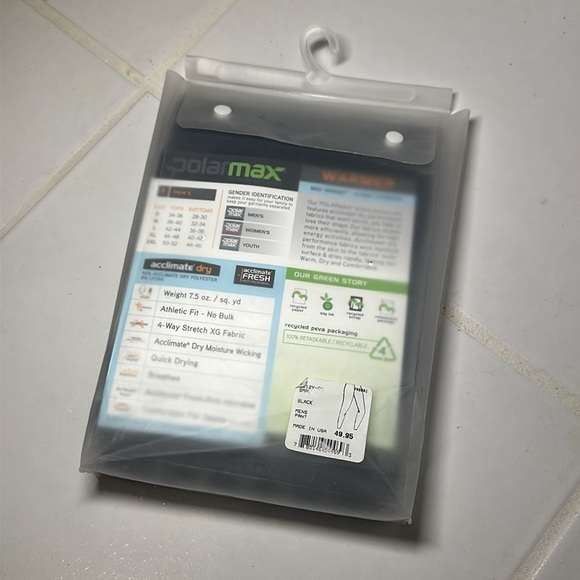 Polar Max Men’s Small Black Base Layer Warmer Winter Cold NEW UNOPENED - Picture 5 of 5